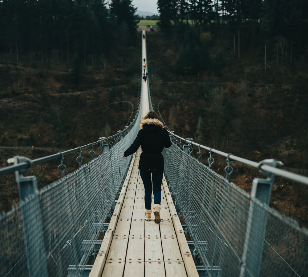 Traveller enjoying a peaceful nature experience