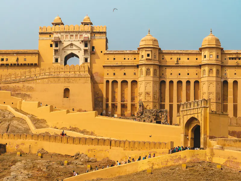 Royal palace architecture in Rajasthan