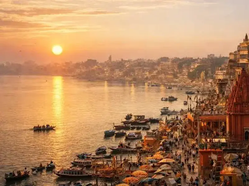 Varanasi ghats at sunrise
